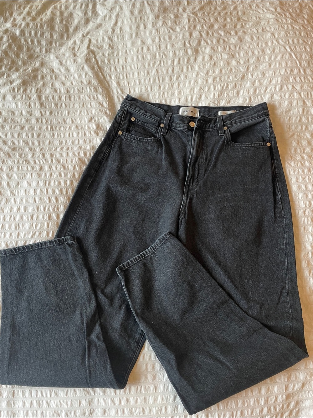 Frame Denim The Narrow Straight-Leg Black Jeans